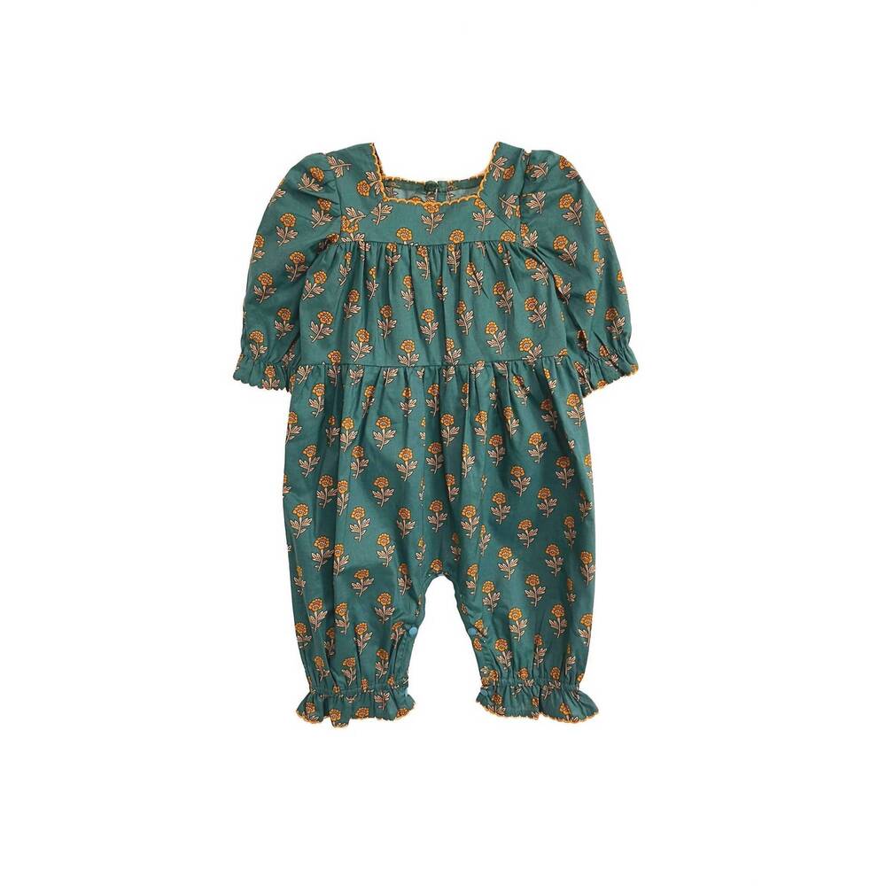 NEW ISOBELLA & CHLOE girl's autumn ivy romper in green